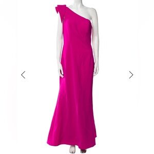 Jovani Fuchsia One-Shoulder Gown